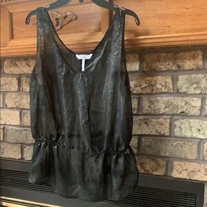 Sheer Black Sleeveless Top by “kirra” womens/juniors.  medium black sparkle